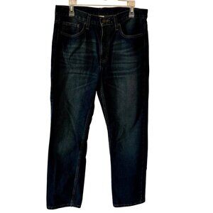 Faded Glory Mens Straight Fit Dark Wash Denim Jeans 33 x 30